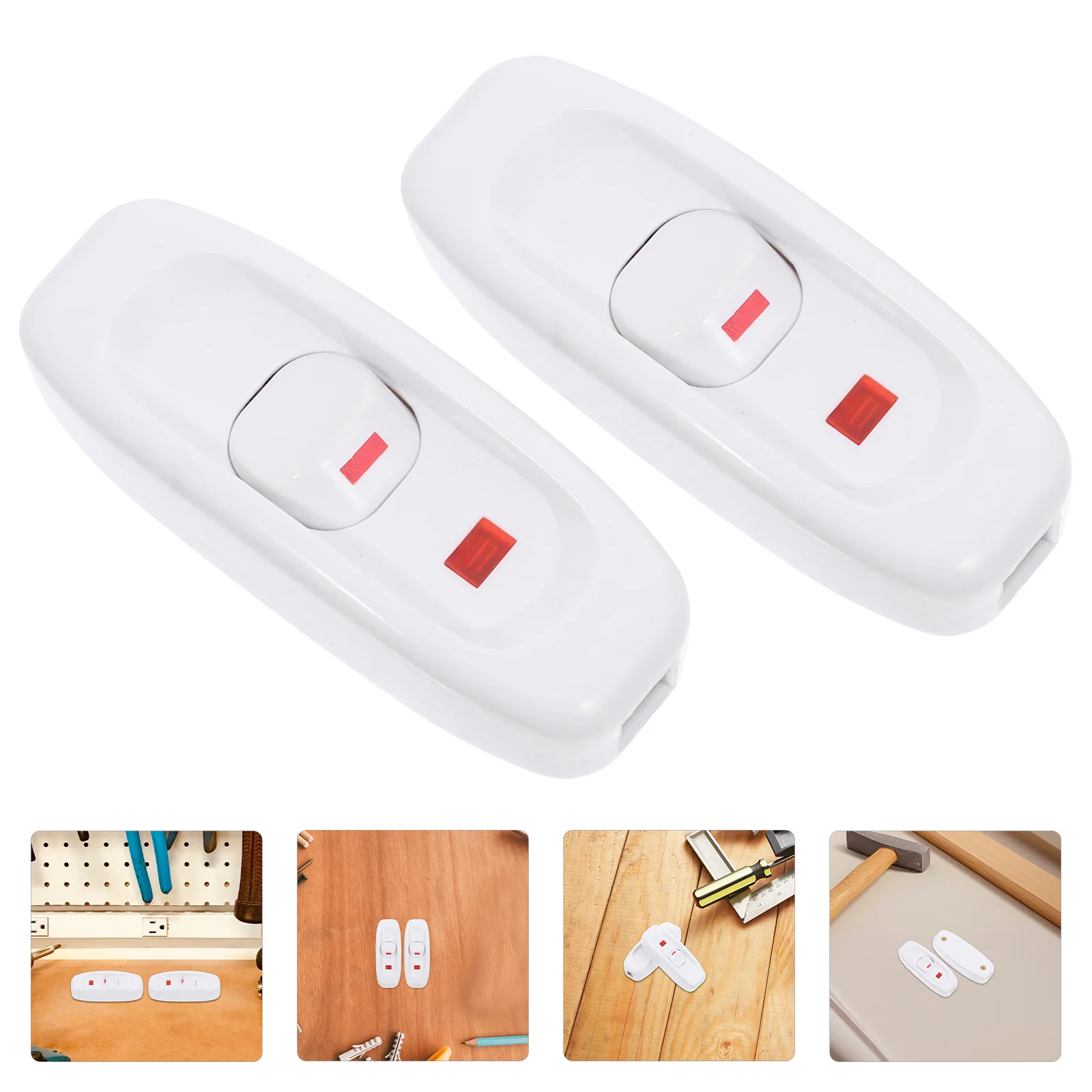 

2Pcs Inline Cord Lamp Switches Vintage Style Durable Plastic Indicator Light Switches for Home Lighting Appliance Replacement
