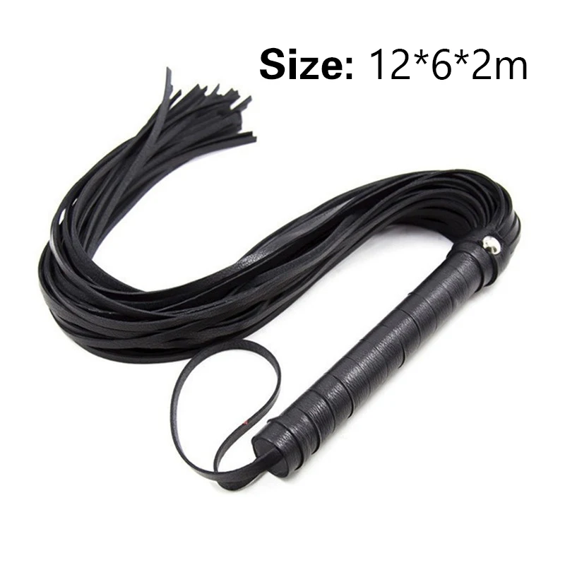 High Quality Pu Leather Pimp Whip Racing Riding Crop Party Flogger Hand Cuffs Queen Black Horse Riding Whip