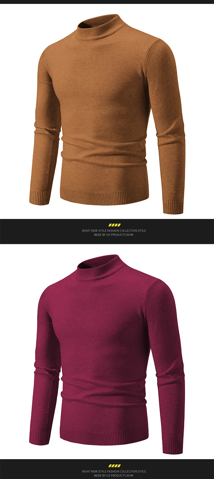 Neue Herbst Winter Designer Mode Hälfte Rollkragen Gestrickte Pullover Hohe Qualität Mens Casual Einfarbig Warme Frauen Pullover – Detail 15