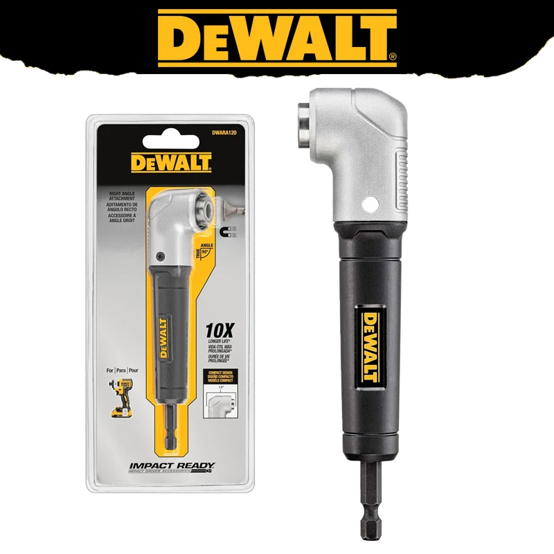 

DEWALT DWARA120 Right Angle Attachment Impact 1/4" 10X Magnetism Electrician Drive Bit Holder Power Tool Accessories