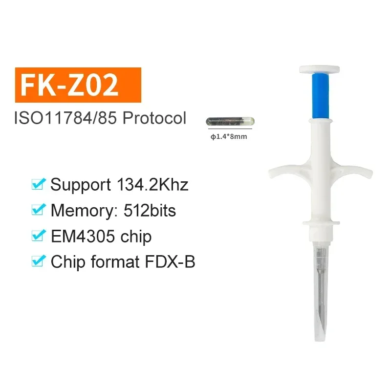 100Pack Dier EM4305 Microchip Internationale Standaard 134.2KHz FDX-B Huisdier Identificatie Chip Spuit Hond Microchip