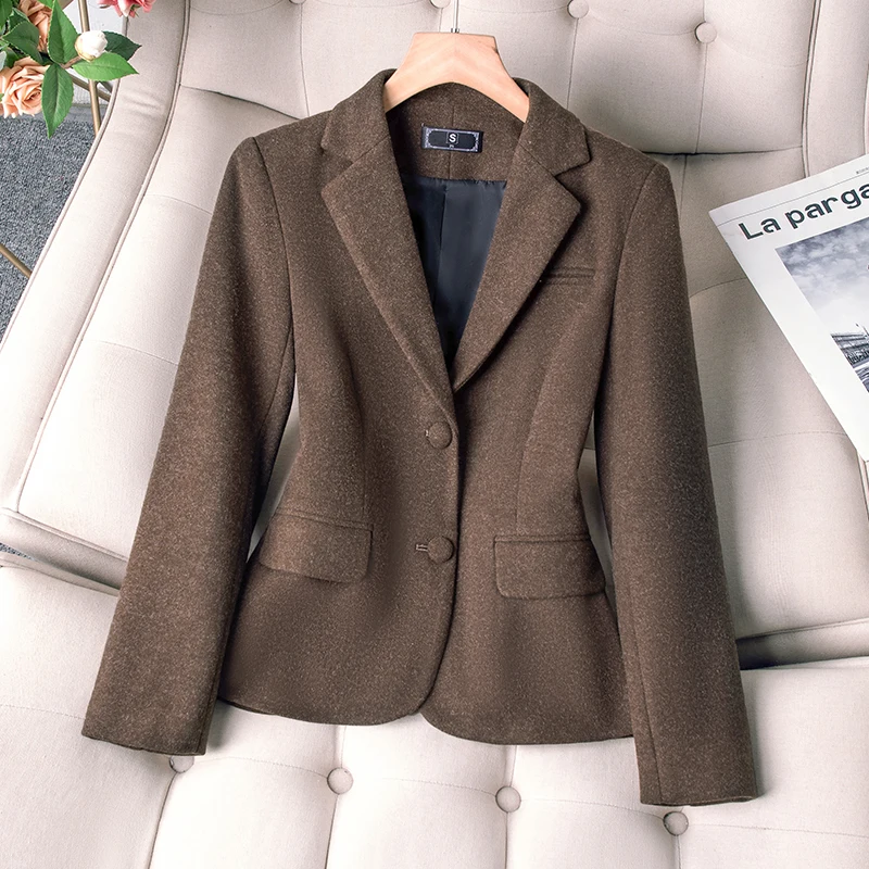 Fashion Ladies Blazer Coat Women White Pink Long Sleeve Female Business Work Wear Slim Formal Jacket For Autumn Winter