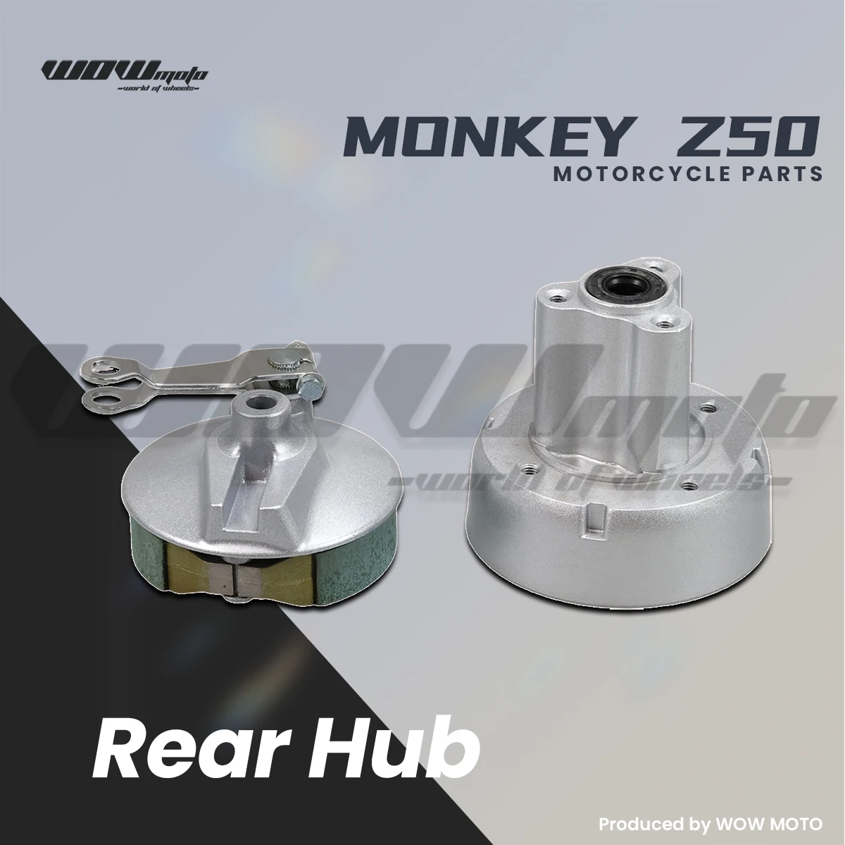 Mini Moto Rear Hub Kit For Monkey Z50 | Complete Hub With Protective Cover For Drum Brake | Motorcycle Wheel Parts