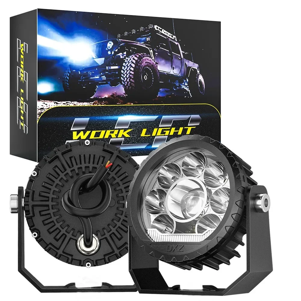 New 4-inch round laser off-road spotlights Driving lights with DRL signal car modified LED work lights