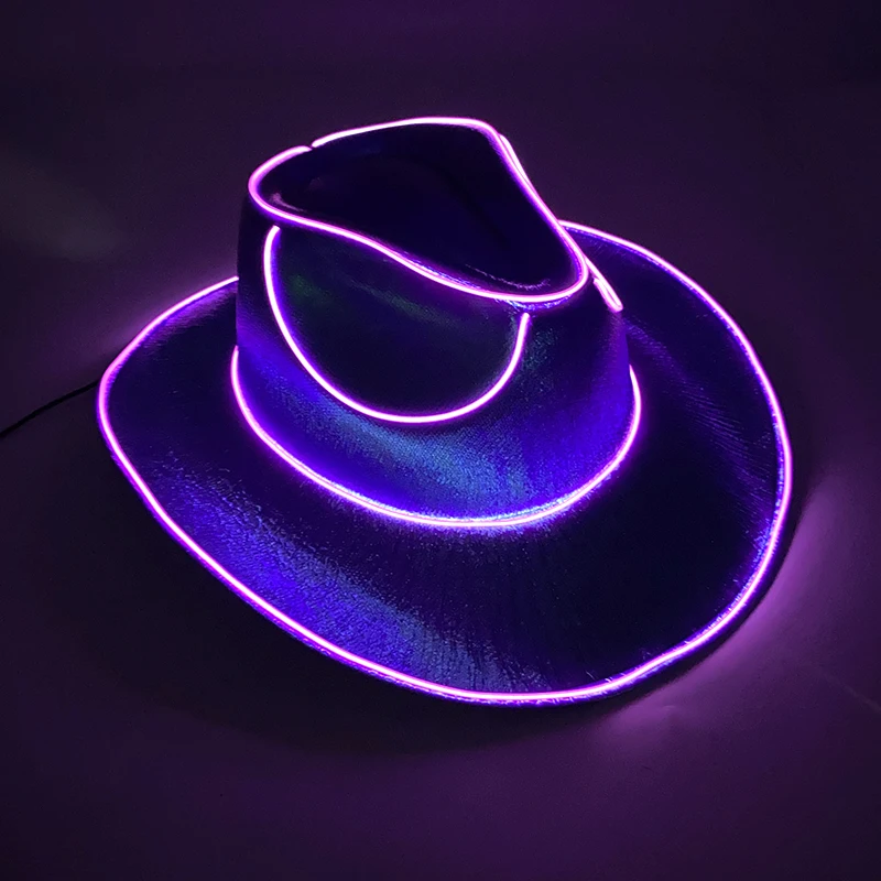 Rave Glowing Light Up Bar Cowboyhut LED leuchtende Braut Cowgirl Cap Nachtclub Junggesellenabschied Requisiten Neon Hut Festival Supplies – Detail 8
