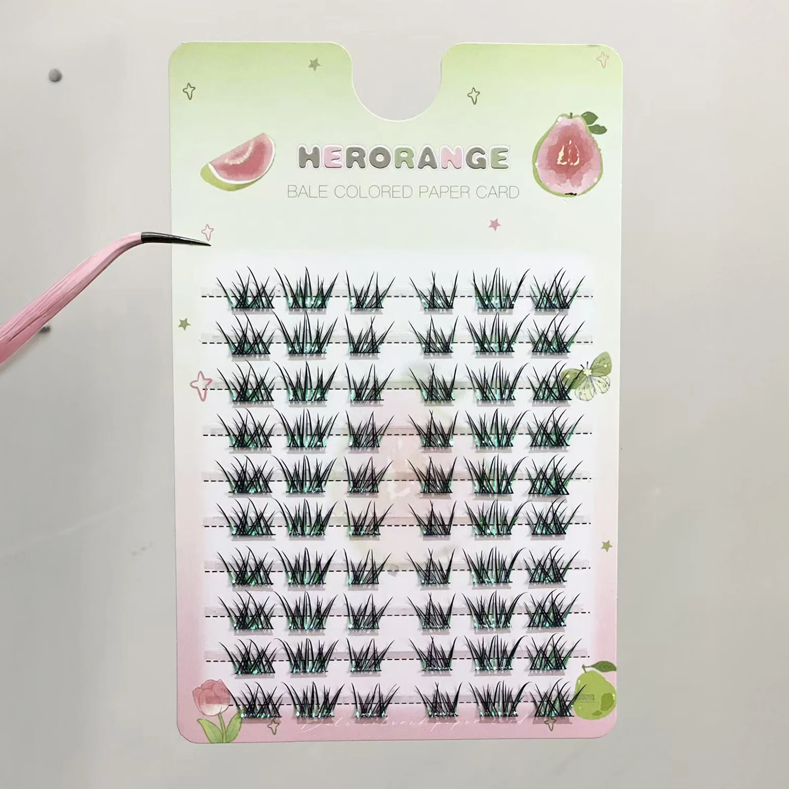 3/6/10 صفوف أسود أخضر متدرج الرموش الصناعية على شكل ثعلب مانغا الجنية رموش اصطناعية مجزأة كوس ماكياج رموش طبيعية تمديد #6