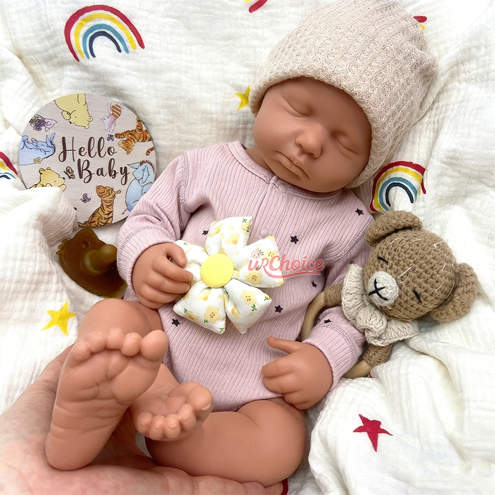 Realistic Washable Asleep 50cm Loulou Unpainted Silicone Reborn Baby Girl/Boy Soft Durable Doll for Collector Artist