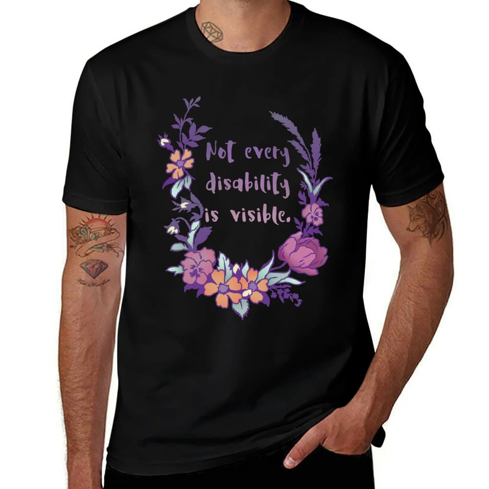 Not Every Disability Is Visible T-Shirt Heavy Duty Casual Work Tee T-Shirt