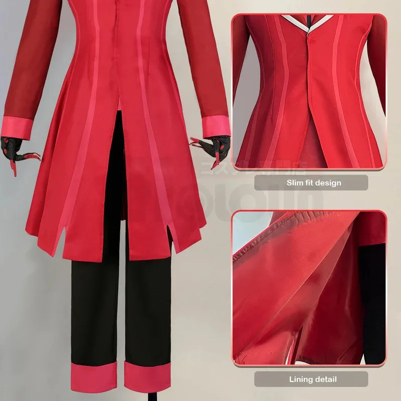 

AA wat Haz Hotel Anime Alastor Cosplay Costume Wig Rose Net Synthetic Fiber Adjustable Size Cos Convention Halloween Gi2025 New