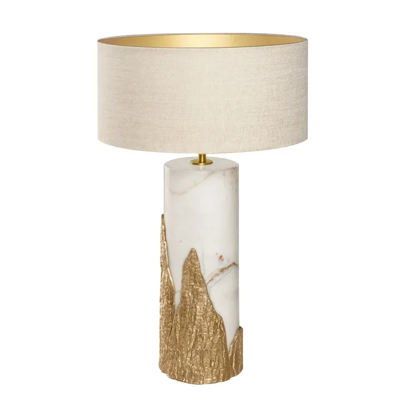 

High-grade marble pure copper table lamp Nordic art designer hotel room living room decorative table lamp