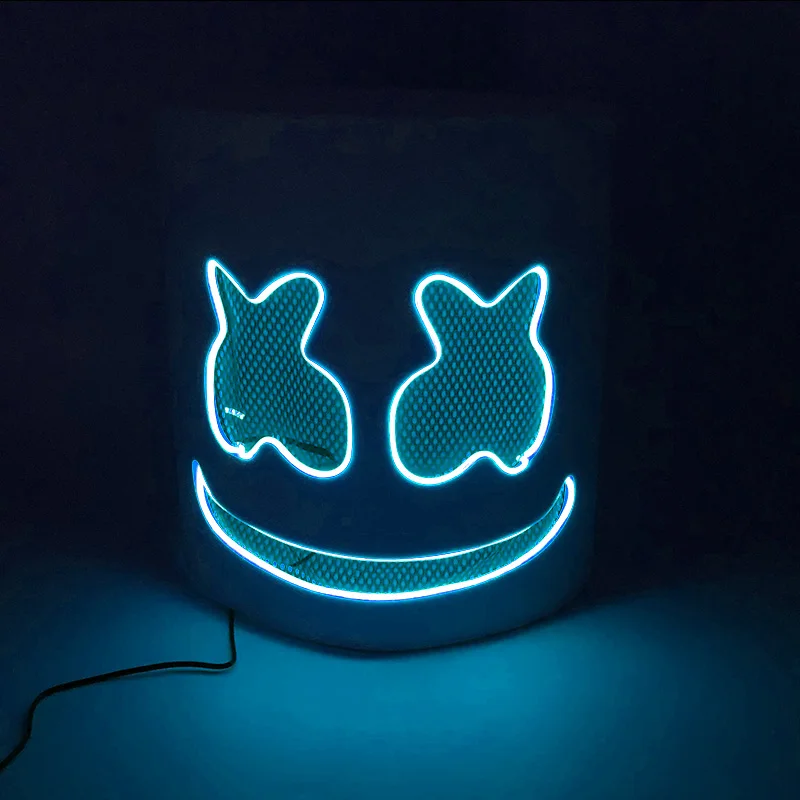 LEDライトアップマスクとグローブ、DJマシュメロヘッドヘルメット