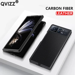 Luxury Leather Case for Xiaomi Mix Fold 2 Carbon Fiber Armor Shockproof Soft Edges Phone Cover for Xiomi Xiaomi MixFold MixFold2