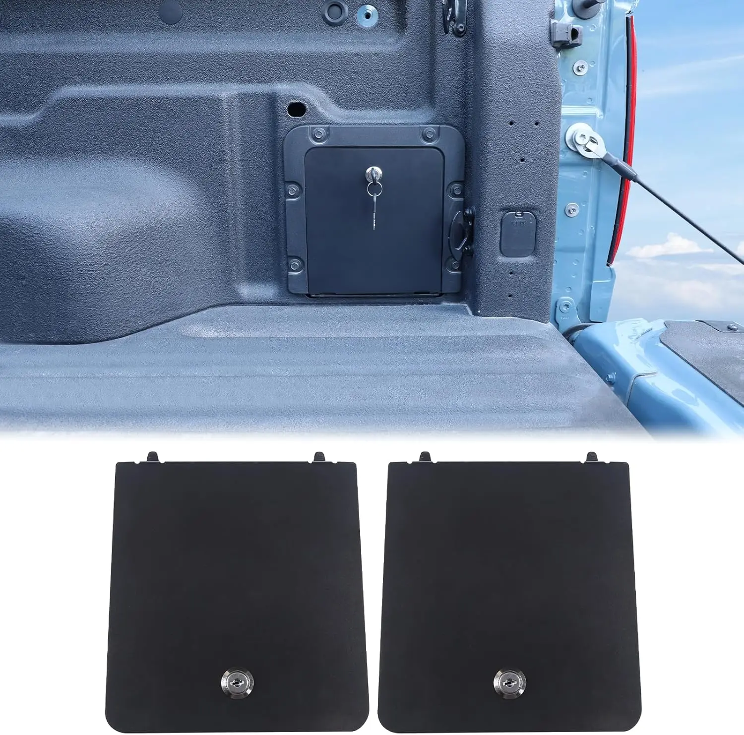 

Trunk Bed Security Lockbox Cover For Ford Maverick 2022-2024 2025 Pickup Aluminum Trunk Side Bed Storage Box Locker Cover