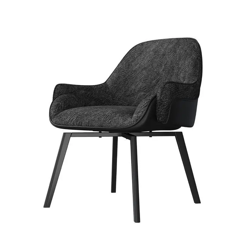 Italian dining chair 360 degree rotatable restaurant back chair hotel negotiation chair soft bag  light luxury household