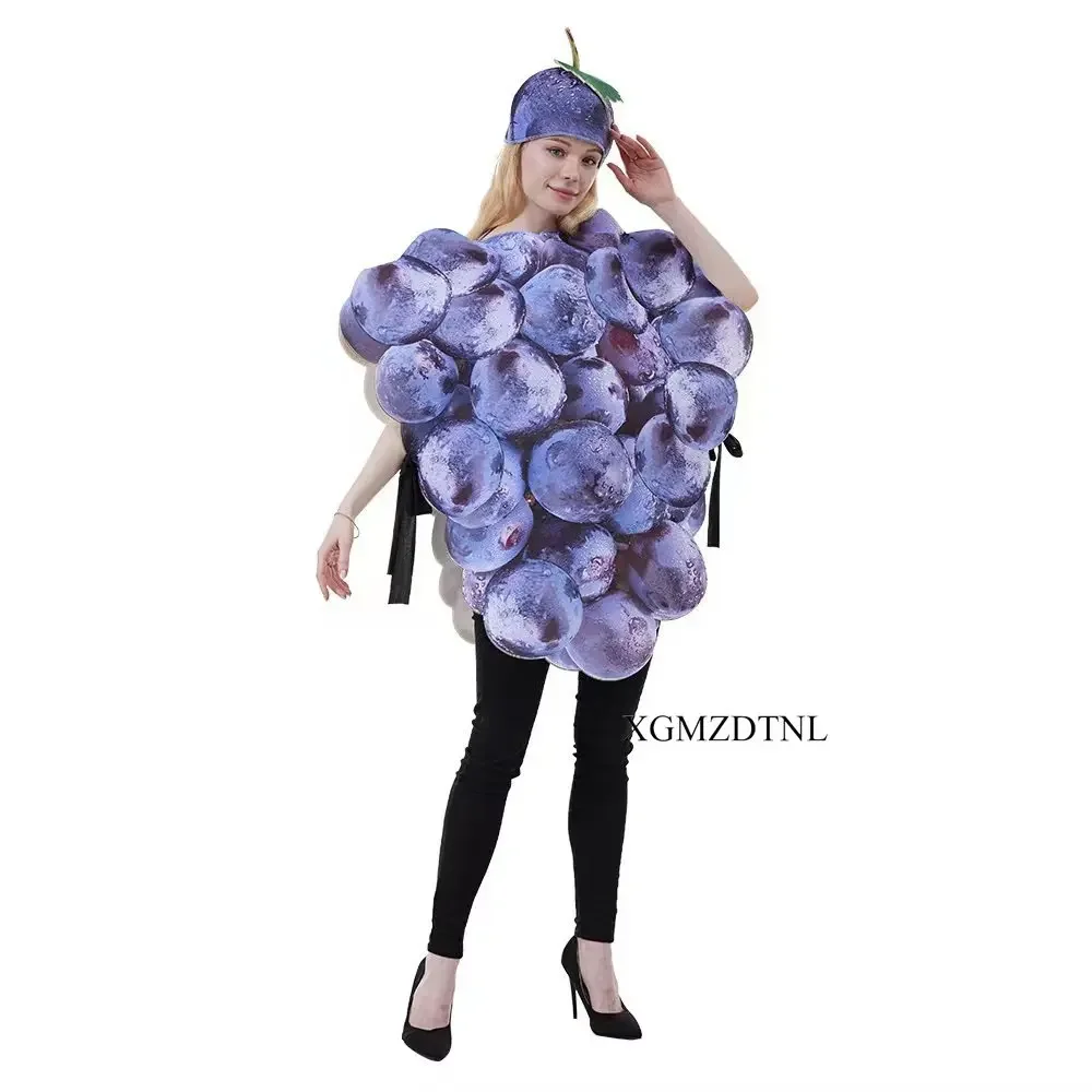 Ropa y sombrero de muñeca de uva púrpura, disfraz de fiesta de Halloween, eventos deportivos, fiesta de frutas, disfraces de uva, disfraces de juego de rol