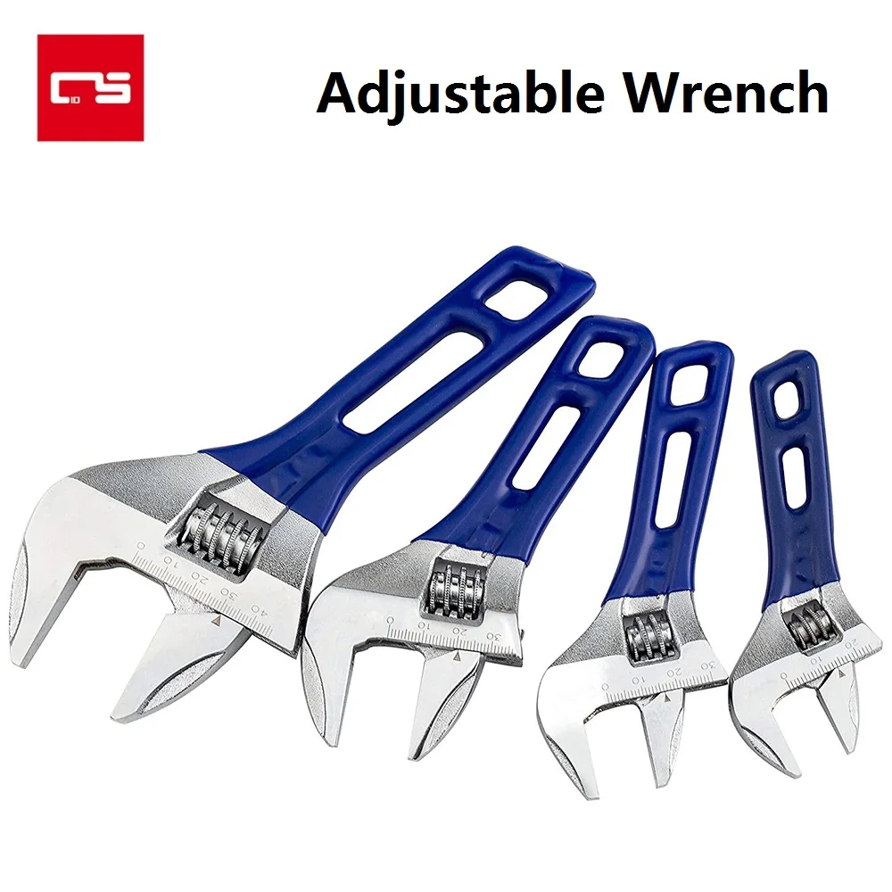 4/5 Inch Adjustable Wrench Wide Opening 0-0.9/1.2inch Chrome Vanadium Steel Forged Wrench with Short Handle Hand Tool Spanner