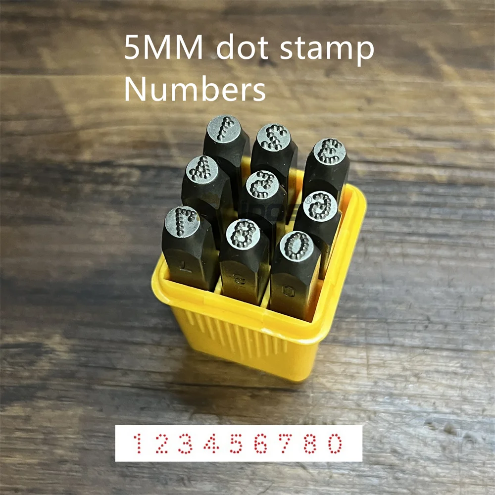 German style 5MM Numbers Dotted/lattice Motorbike,RCIDOS car chassis number dot stamp 0-8,9pcs/box