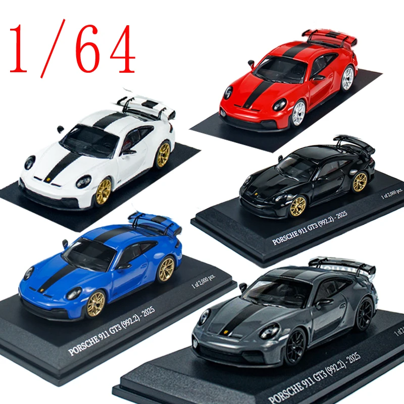 

MINICHAMPS Diecast 1/64 Scale Porsche 911 (992.2) GT3 2025 Sports Car Model Alloy Porsche 911 GT3 Toys for Boys Gift Collection
