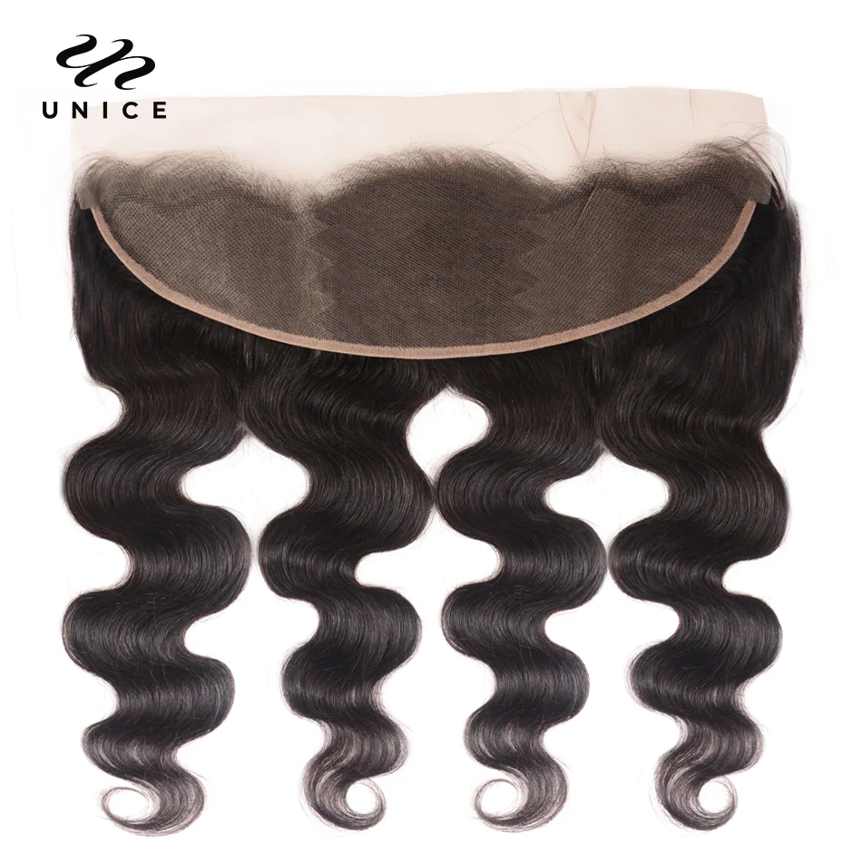 Mèches 100% naturelles Body Wave-UNice Hair, perruque Lace Frmetals, 13x4, densité 250%, partie libre, 3 pièces