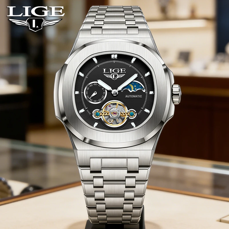 

Мужские классические автоматические часы LIGE 2026: модные, роскошные, механические, спортивные, водонепроницаемые, светящиеся, наручные часы, подарки, Reloj