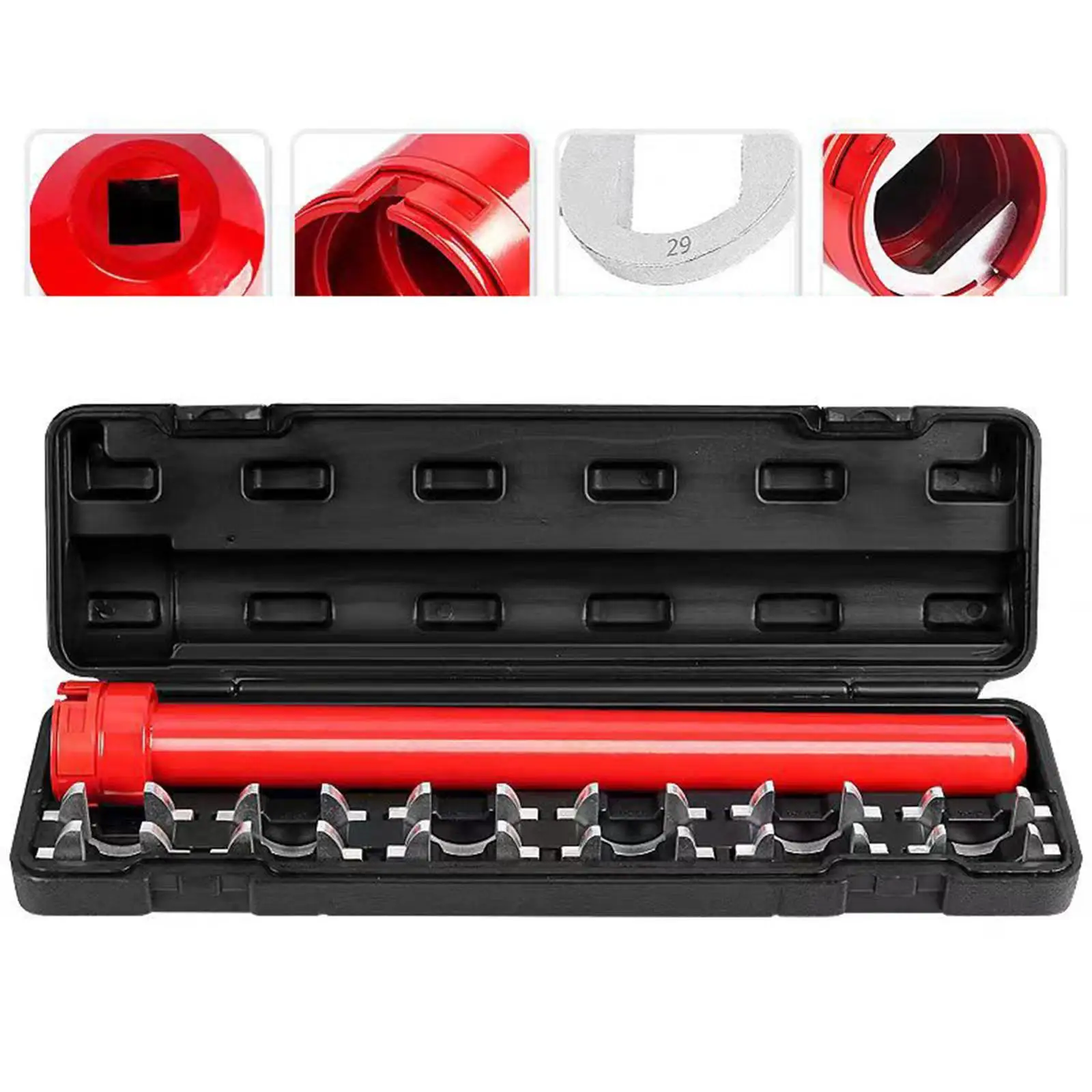

13-częściowy набор инструментов для внутренней рулевой тяги с чехлом для переноски, запасные части, инструмент для снятия рулевой тяги, приводная трубка 1/2 дюйма, для внедорожников, грузовиков