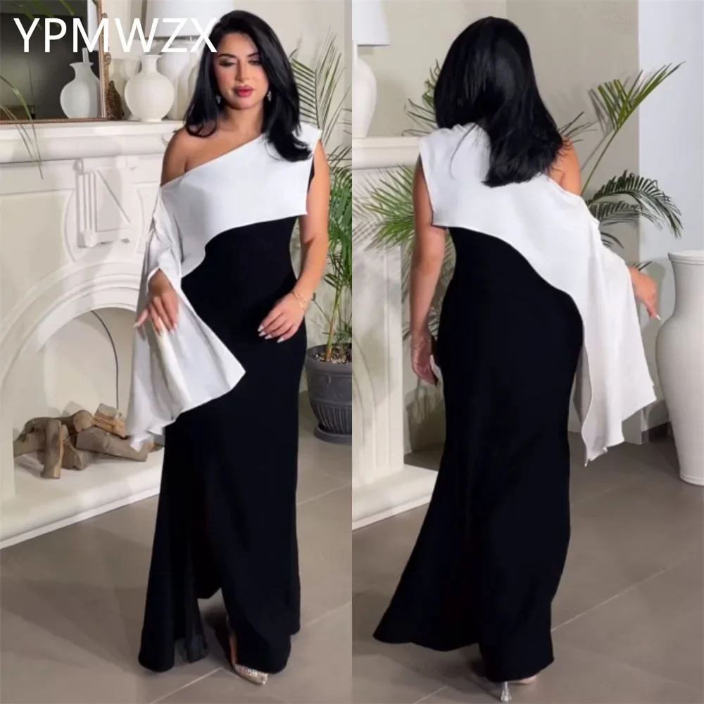 

Customized Prom Gown Evening Formal Dress Party Occasion YPMWZX One-shoulder Column Floor Length Skirts Vertically Bespoke Occas