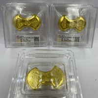 Antique Qing Dynasty Five Emperors Waist-Shaped Gold Ingot Gold Bar Grading Coin Box Gold Yuanbao Gold Ingot Ornament Antique Co