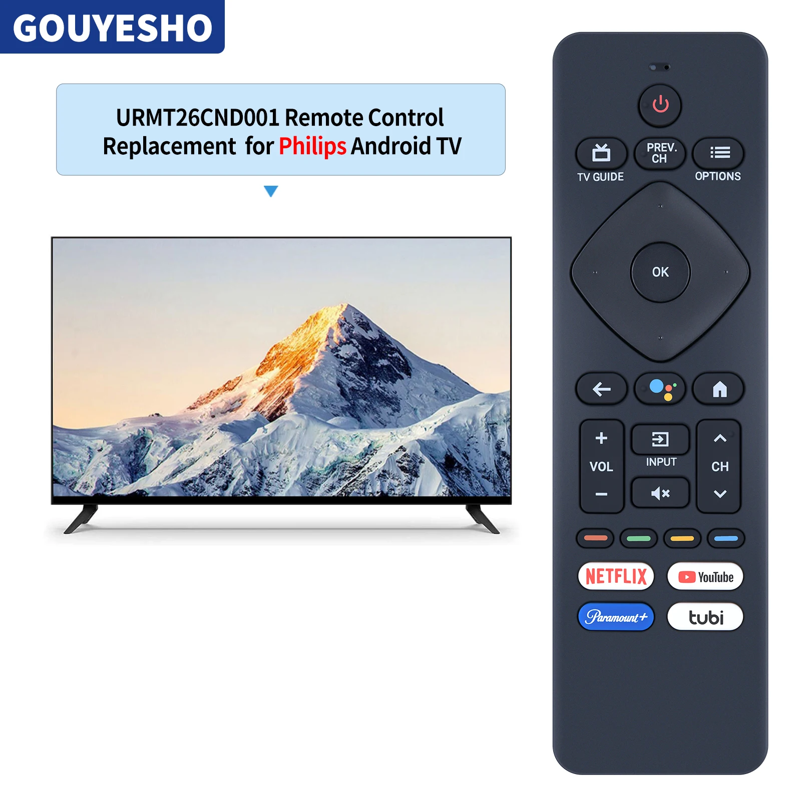 URMT26CND001 S4X-RF439A RF439A-V06 Voice Replaced Remote Control for Philips Android TV 55PFL5766/F6 43PFL5766/F7