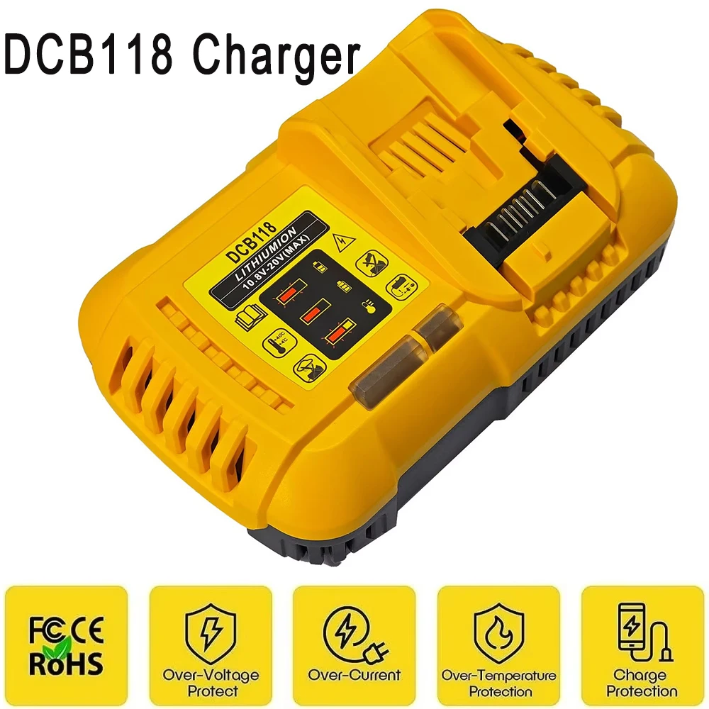 

Зарядное устройство DCB118, замена зарядки для быстрого зарядного устройства DeWalt 18/20 В, быстрое зарядное устройство