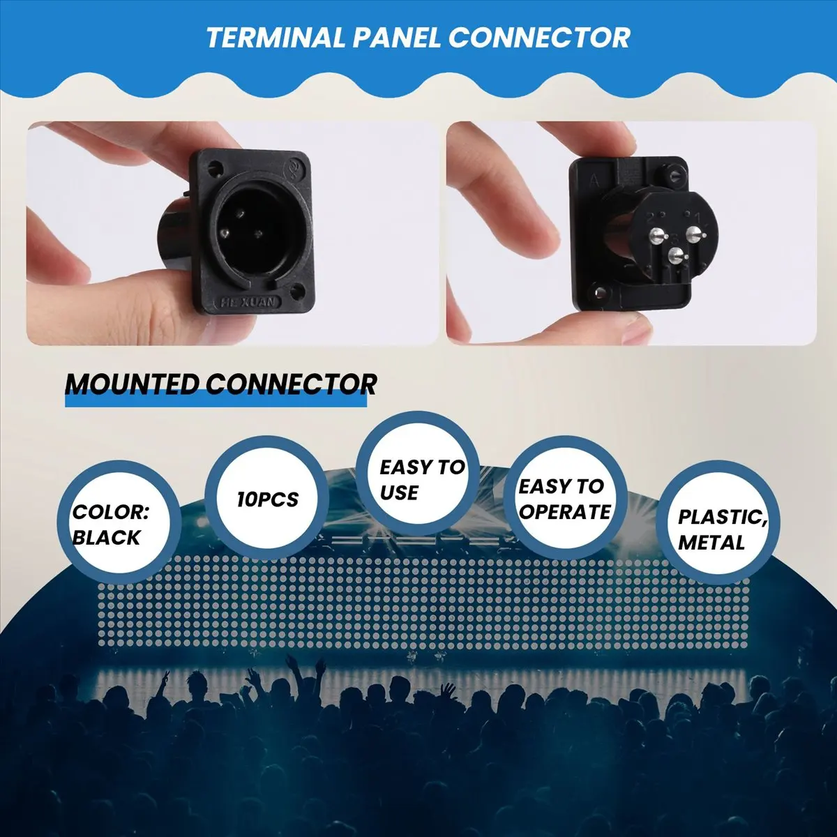 A77K XLR Male Plug Straight Terminal Panel Mounted Connector 10 Pieces - view 6