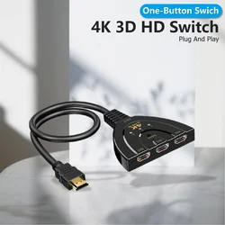 Ultra HD 4K HDMI-Compatible Switch 3 Ports 30Hz 3 In 1 Out 4K*2K Switcher Splitter Plug And Play 3x1 Adapter HUB For DVD HDTV PC