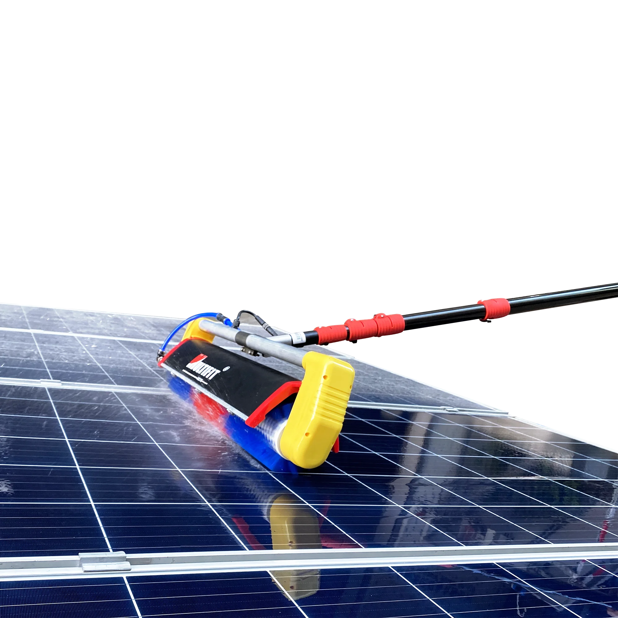 3.5/5.5/7.5m Rooftop Rolling Solar Cleaning Brush Carbon Fiber Telescopic Rod Length & Power Supply Optional