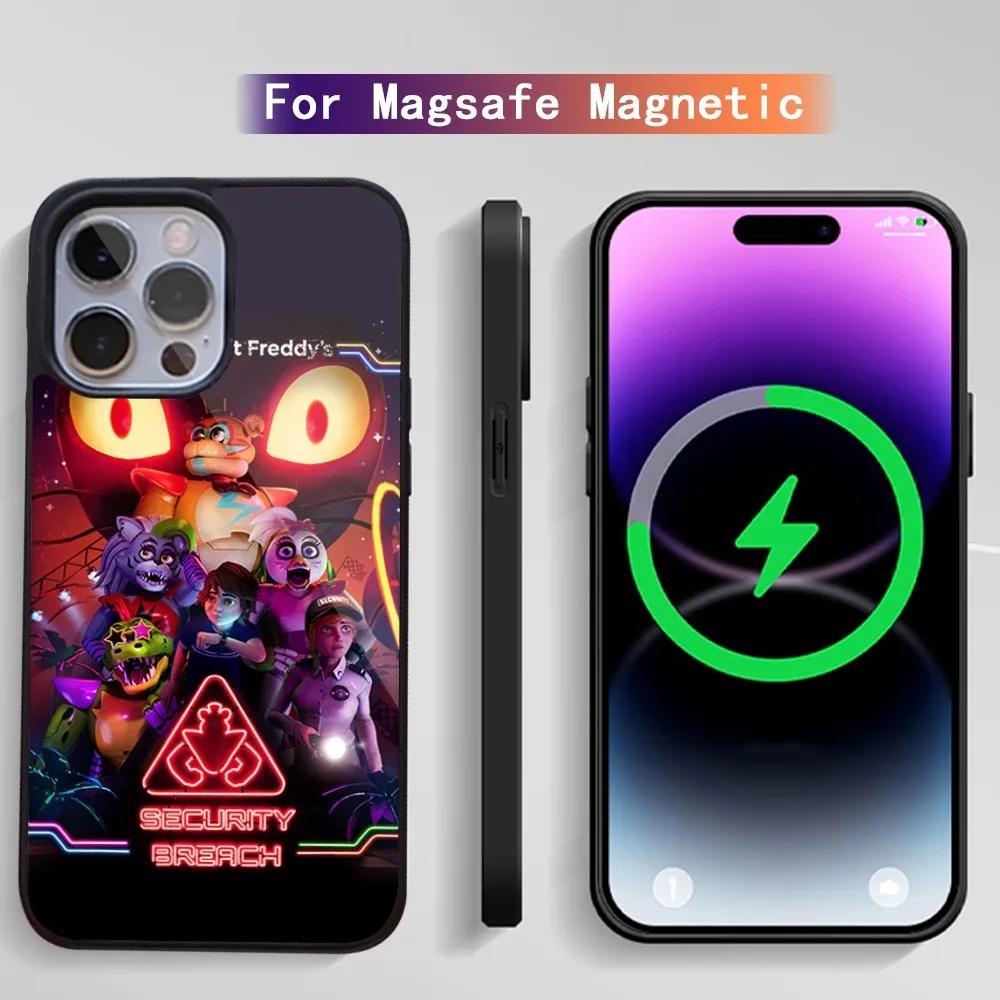 FNAF Game Security breach Phone Case For iPhone 15 14 13 12 11 Plus Pro Max Magsafe Magnetic Wireless Charging