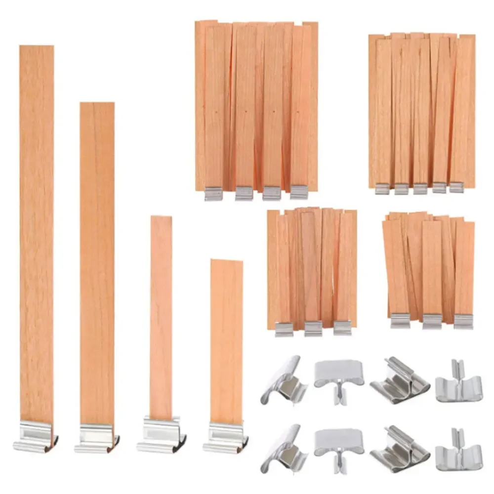 10-100PCS Scented Candle Wood Slice Wick for DIY Paraffin Candle Wick Soy Wick Wood Slice Wick for One Way Candle Handmade