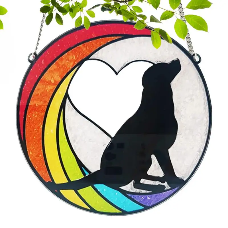 

Cat Memorial Suncatcher Pet Themed Sympathy Bereavement Angel Dog Memorial Hang Ornaments For Window Pet Lost Home Decoration