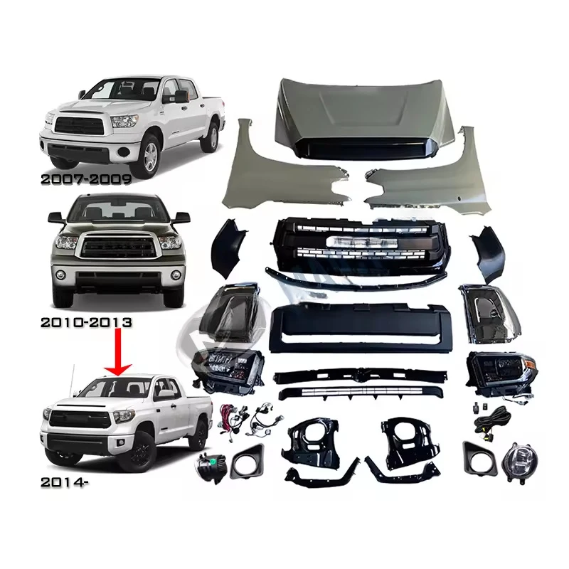 

Suitable forCar parts: Tundra 2007 upgrade to 2021 model body kit, including front face, hood, and fenders