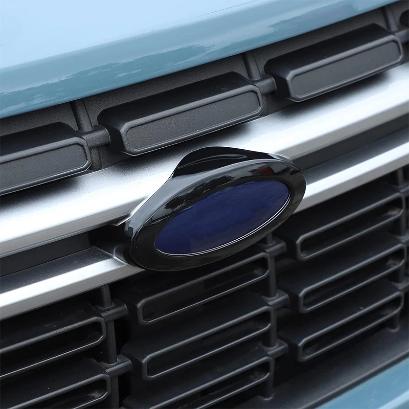 For Ford Maverick 2022+ABS Carbon Fiber/ Black Logo Decoration Ring Front&Rear Cover Car Stickers Accessories Emblem Badge Trim
