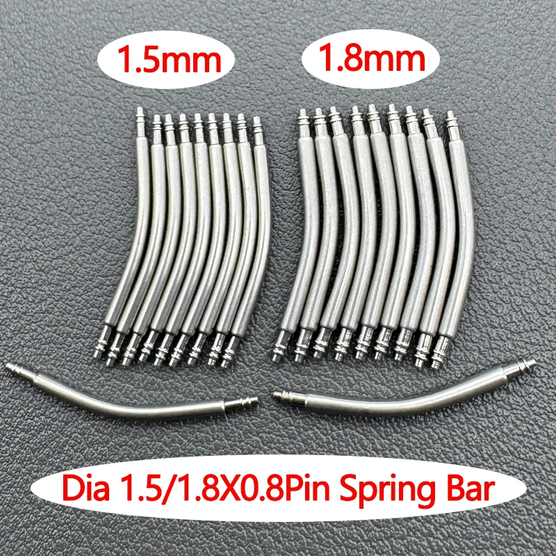 1.8mm 1.5mm Watch Straps Curved Spring Bars Suitable Straps 16mm–24mm Wide 316L Stainless Steel Curved Watch Strap Connector