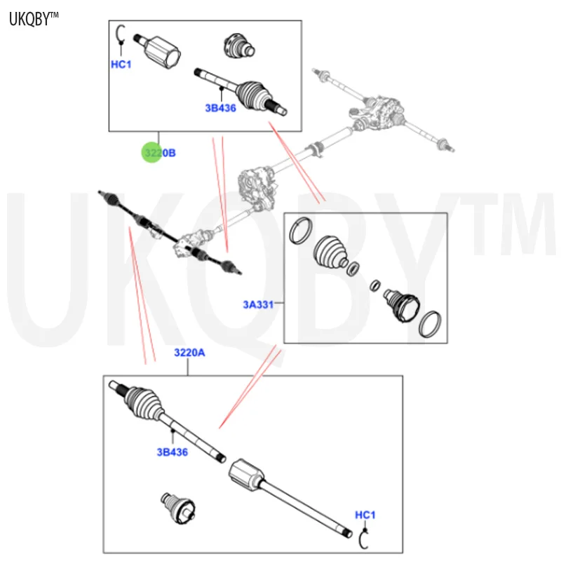 Ja gu ar F-PACE 2016 La nd Ro ve r LR092740 Axle - Front