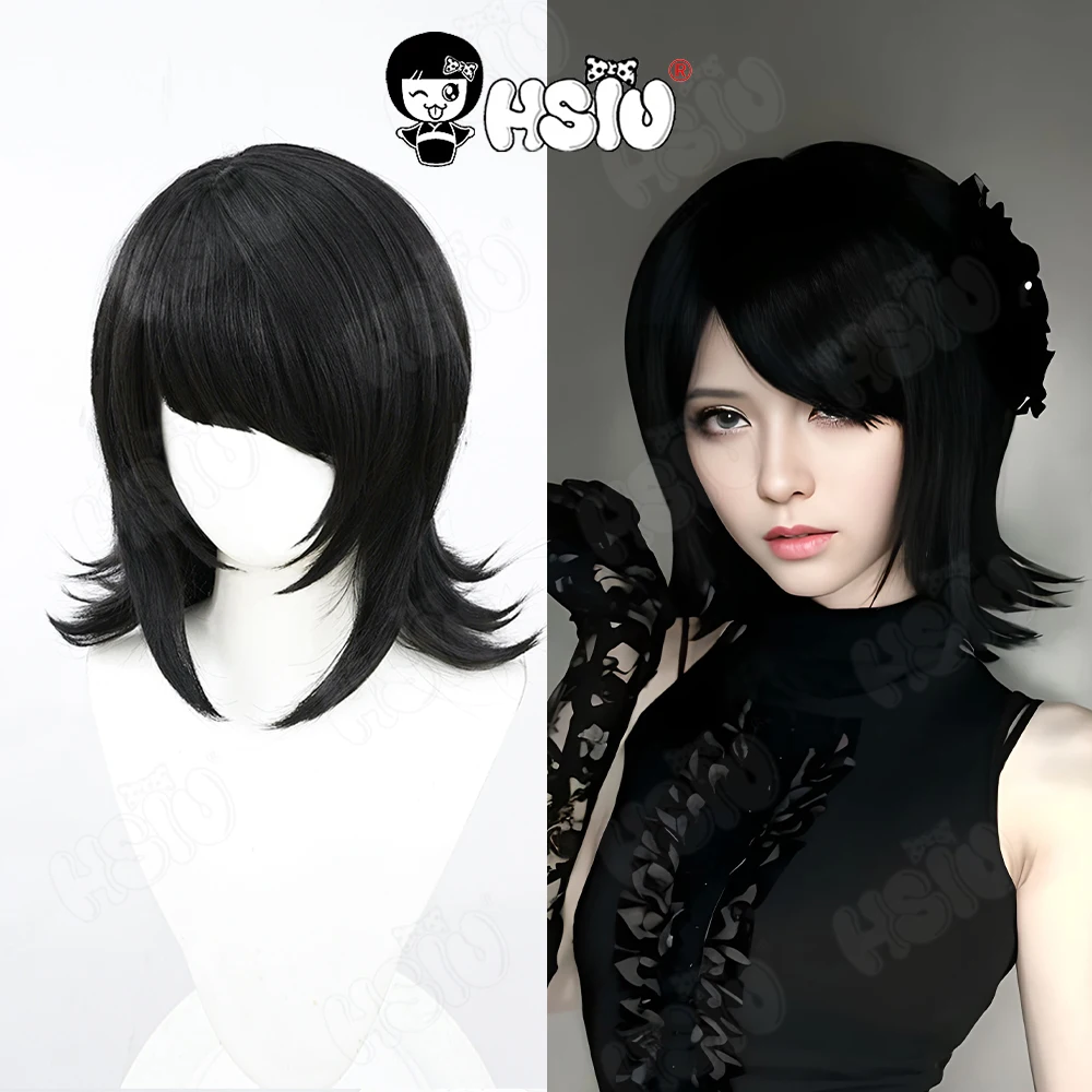 

Ikusaba Mukuro Косплей Парик HSIU Короткие черные волосы Термостойкий синтетический парик Game Danganronpa Ikusaba Mukuro Косплей