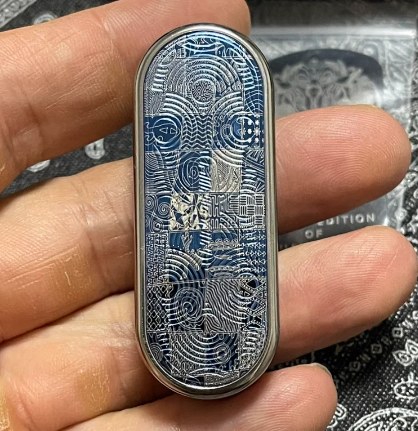 Used EDC DLEDC Face Damascus Stress Relief Toy Pocket Toy Fidget Slider Decompression Toy For Adult