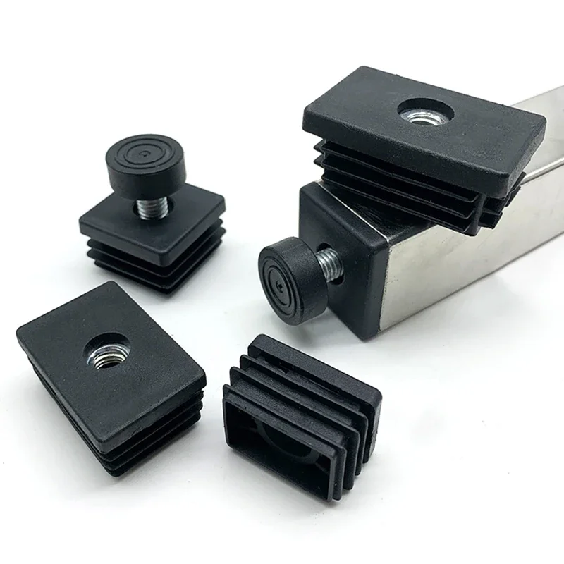 4-50Pcs PP Plastic Square Adjustable Feet Pad Screw M6 M8 Table Chair Leveling Foot Pad Furniture Leg Anti-shock Protection image 3