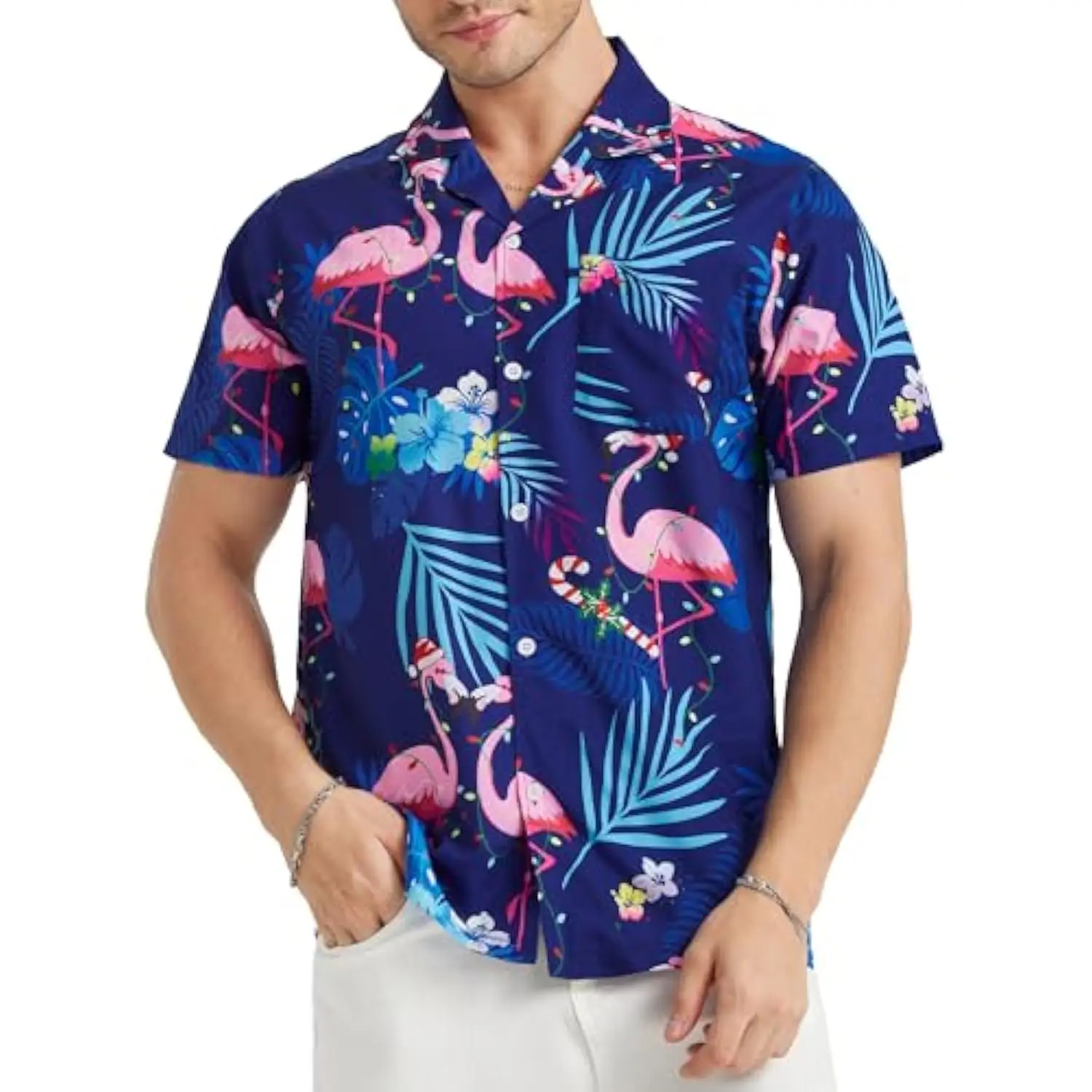 

Mens Hawaiian Shirts Short Sleeve Button Down Tropical Summer Cuba Shirt Beach Casual Aloha Shirts with Male clothes