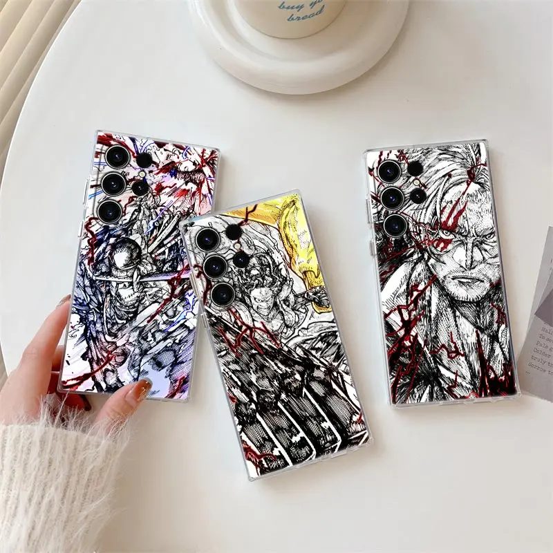 

Cool O-One-Piece Manga S26Ultra Case Coque For Samsung Galaxy S25 S26 S24 S23 Ultra S22 S20 Plus S21 FE A57 5G Clear Phone Cover