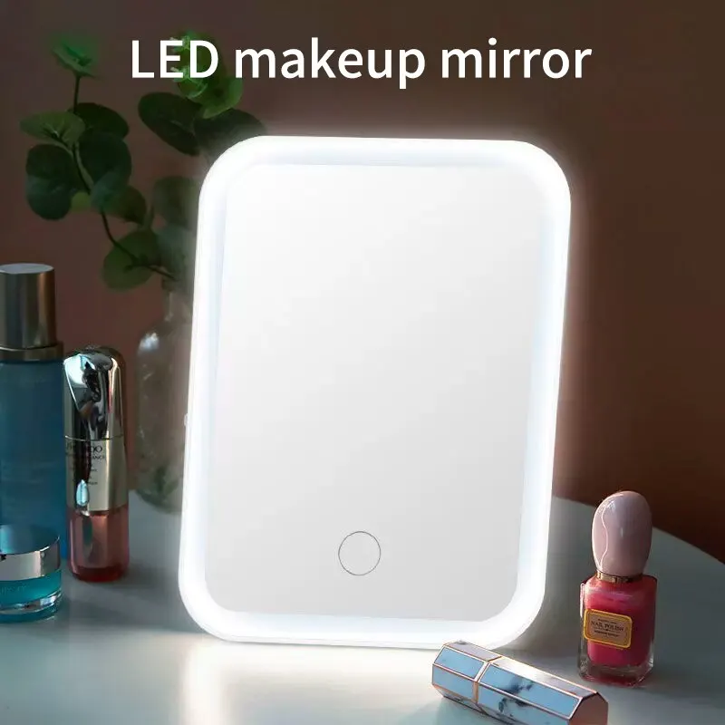 USB Portable Compact LED Vanity Mirror with Touch Screen Dimming Makeup Mirror image 4