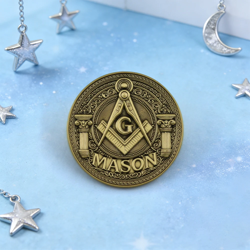Freemason Square and Compasses Enamel Pin Masonic G Symbol  Brooch Mystery and Subculture Enthusiasts Decorate Lapel Pins Gift