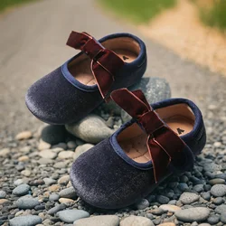 Princess Breathable Single Shoes Princess Breathable Single Shoes Bow Girls' Leather Anti Slip Soft Shoes Baby Suede Mary Jane