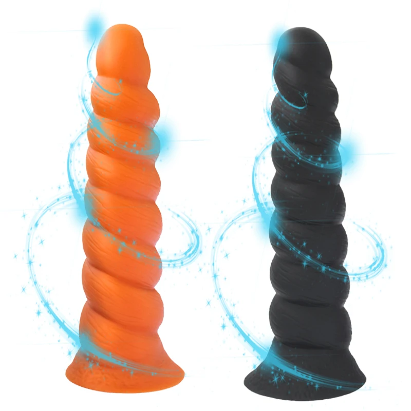 Spiral Silicone Long Soft Anal Plug Insert Anal Vaginal Massage Dildo Stimulate Prostate Penis Suction Cup Female Adult Sex Toys