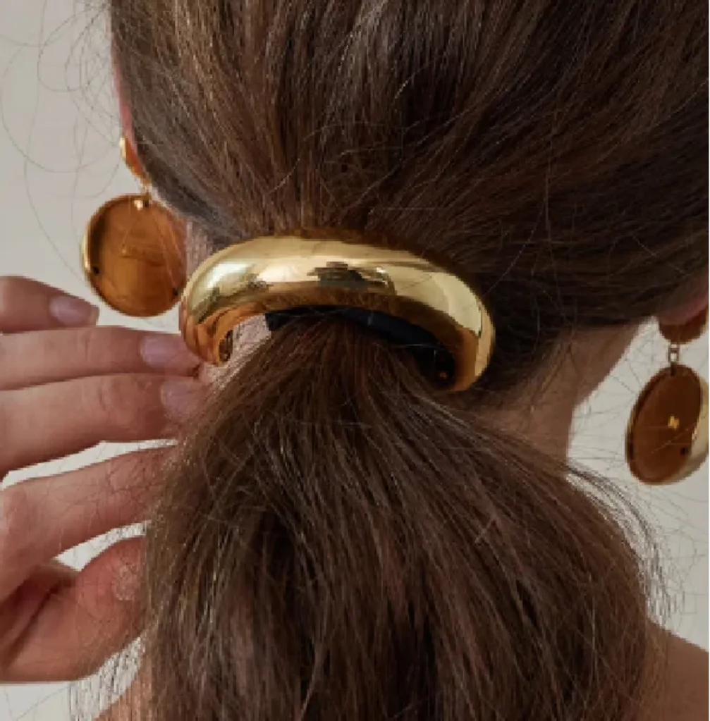 2024 Design Geometric Glossy Gold Silver Color Metal Eggshell Hairgrips Barrettes for Women Girls Party Hairwear