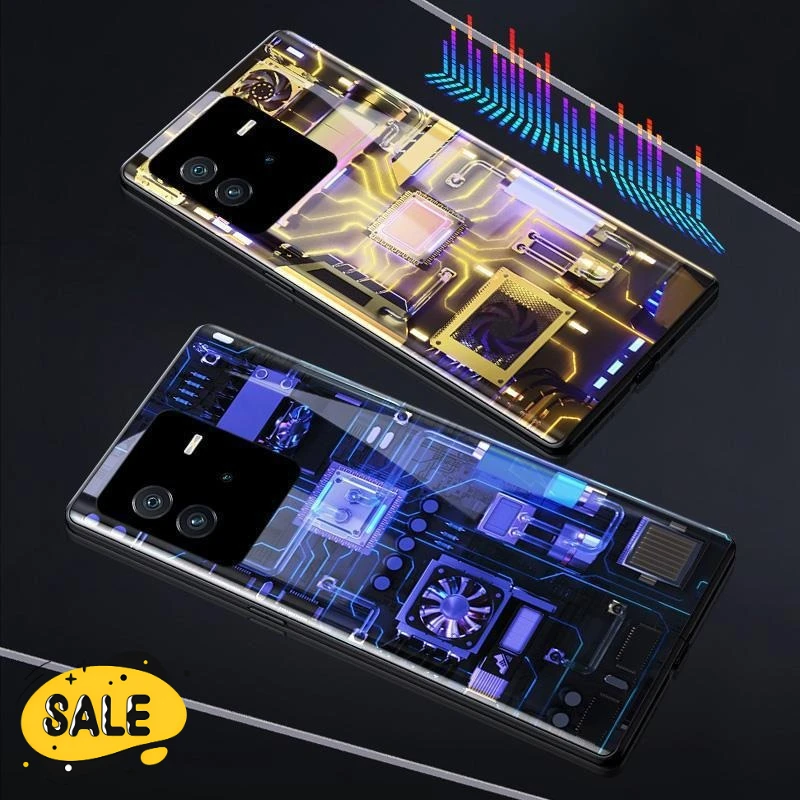 

Mechanical Chip Smart LED Lighting Glitter Back Phone Case for Samsung S24 S23 S22 S21 Ultra Plus Personalized Protector Cover